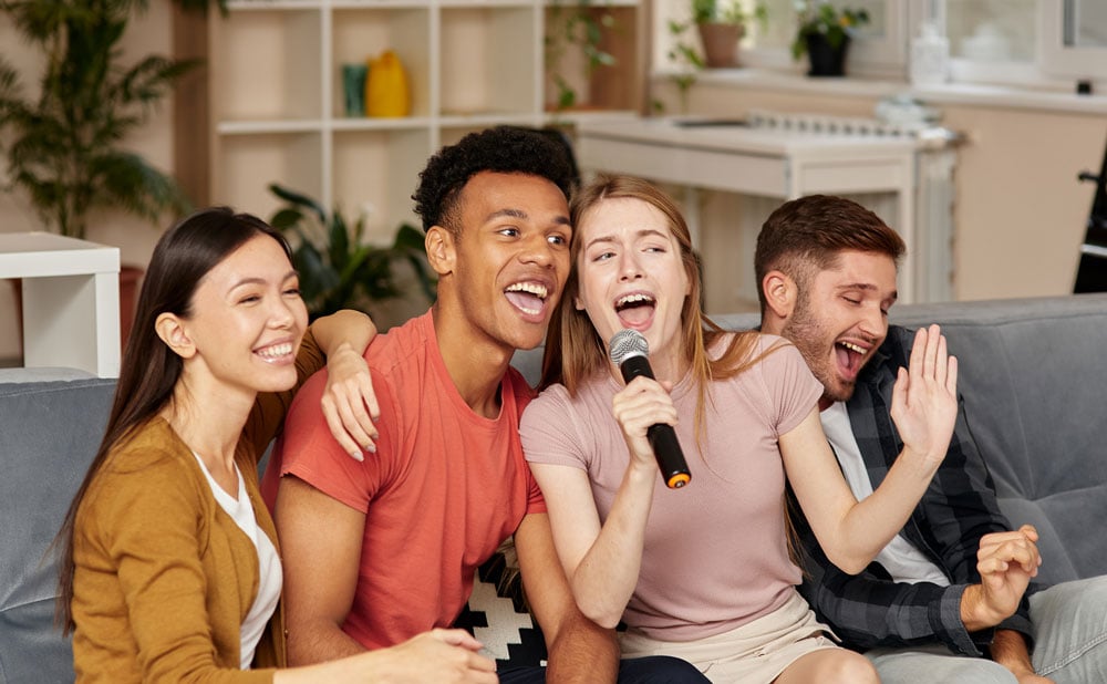 A group enjoying karaoke